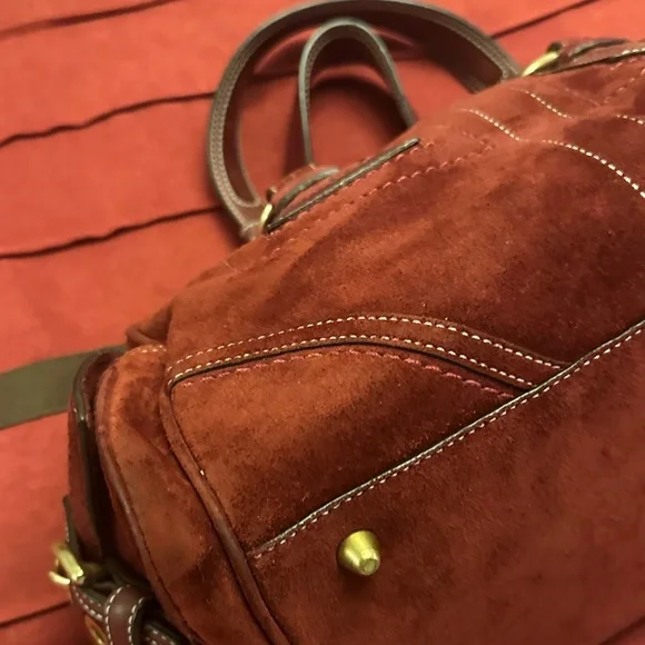 Coach Rich Red Suede Satchel - Picture 8 of 8